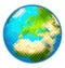 Pixel Earth globe isolated vector
