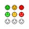 Pixel emoji symbol faces emotion set