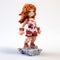 Pixel Figurine Of Girl Posing On Platform - 3d 8 Bit Cartoon