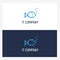 Pixel fish logo design template with square style. IT company badge concept