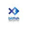 Pixel Fish Logo Design vector illustration