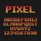 Pixel flat font. Font for pixel games, digital displays.