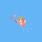 Pixel flying little angle with love magical.Valentine`s day.8bit.