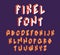 Pixel font. Retro block alphabet game in retro style 90s cubic letters vector isometric font