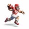 Pixel Football Player Running In The Style Of Alex Ross