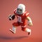 Pixel Football Player: Voxel Art In Washington Color School Style