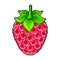 Pixel fresh raspberry detailed illustration isolated vector