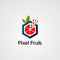 Pixel fruit logo vector, icon, element, and template