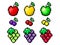 Pixel fruit set.