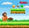 Pixel-game primitive man male brave character in clothes made of animal skins holding wooden club