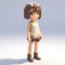 Pixel Girl: A 3d Model With Classic Japanese Simplicity