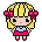 Pixel girl. Cute girl pattern image. Vector illustration of pixel art