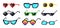 Pixel glasses. Cartoon 8 bit sunglasses, thug life mafia meme prank funny black hipster eyeglasses for gangster rapper