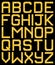 Pixel Gold Glitter A-Z Letters. EPS8 Vector