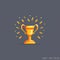 Pixel golden winner cup.Vector illustration.