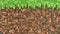 Pixel grass and ground background. The concept of minecraft games. 3D Abstract cubes. Video game geometric mosaic waves pattern.