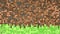 Pixel grass and ground background. The concept of minecraft games. 3D Abstract cubes. Video game geometric mosaic waves pattern.