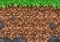 Pixel grass and ground blocks, game pattern