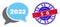 Pixel Halftone 2022 chat messages Icon and Bicolor 5G Textured Seal