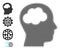 Pixel Halftone Head Brain Icon and Additional Icons