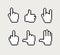 Pixel hand cursors collection