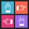 Pixel Hand Flat icons for Web.