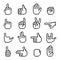 Pixel hand gesture