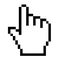 Pixel hand icon on white background. hand cursor icon.