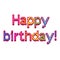 Pixel happy birthday text detailed illustration isolated vector