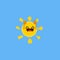 Pixel happy cartoon sun.8bit.summer character.