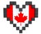 Pixel Heart as Canada Flag