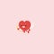 Pixel heart cupid character with arrow.Valentine.8bit.