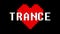 Pixel heart Trance word text glitch interference screen seamless loop animation background new dynamic retro vintage