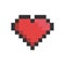 Pixel heart for your design, for Valentine`s Day greeting card, for nerds, gamers and IT developers. For couples who adore video