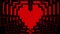 Pixel hearts appearing on black background