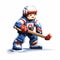 Pixel Hockey Player: Voxel Art Character Design With Strong Diagonals