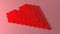 Pixel honeycomb pattern red heart shape, 3D rendering