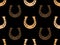 Pixel horseshoes seamless pattern. Happy Saint Patrick\\\'s Day. Symbol of good luck and happiness 8 bit horseshoe