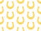 Pixel horseshoes seamless pattern. Happy Saint Patrick\\\'s Day. Symbol of good luck and happiness 8 bit horseshoe