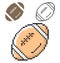 Pixel icon of american football in three variants