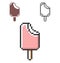 Pixel icon of bitten ice cream in three variants