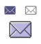 Pixel icon of closed envelope