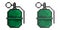 Pixel icon. Combat offensive defensive grenade with ring. Explosive objects, soldier weapon. Simple retro game vector isolated on