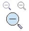 Pixel icon of decrease magnifying glass