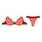 Pixel icon. Set of underwear clothes panties and bra. Colection of underwear.