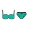 Pixel icon. Set of underwear clothes panties and bra. Colection of underwear.