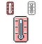 Pixel icon of thermometer in three variants.