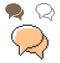 Pixel icon of two blank speech bubbles