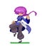 Pixel image of cute anime little girl