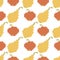 Pixel image of fruit, Apple and pear. Vector seamless pattern on white background